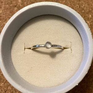 Sterling Silver Faceted Moonstone Stacker Ring